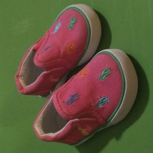 Polo by Ralph Lauren Girls Pink Canvas Sneakers size 4